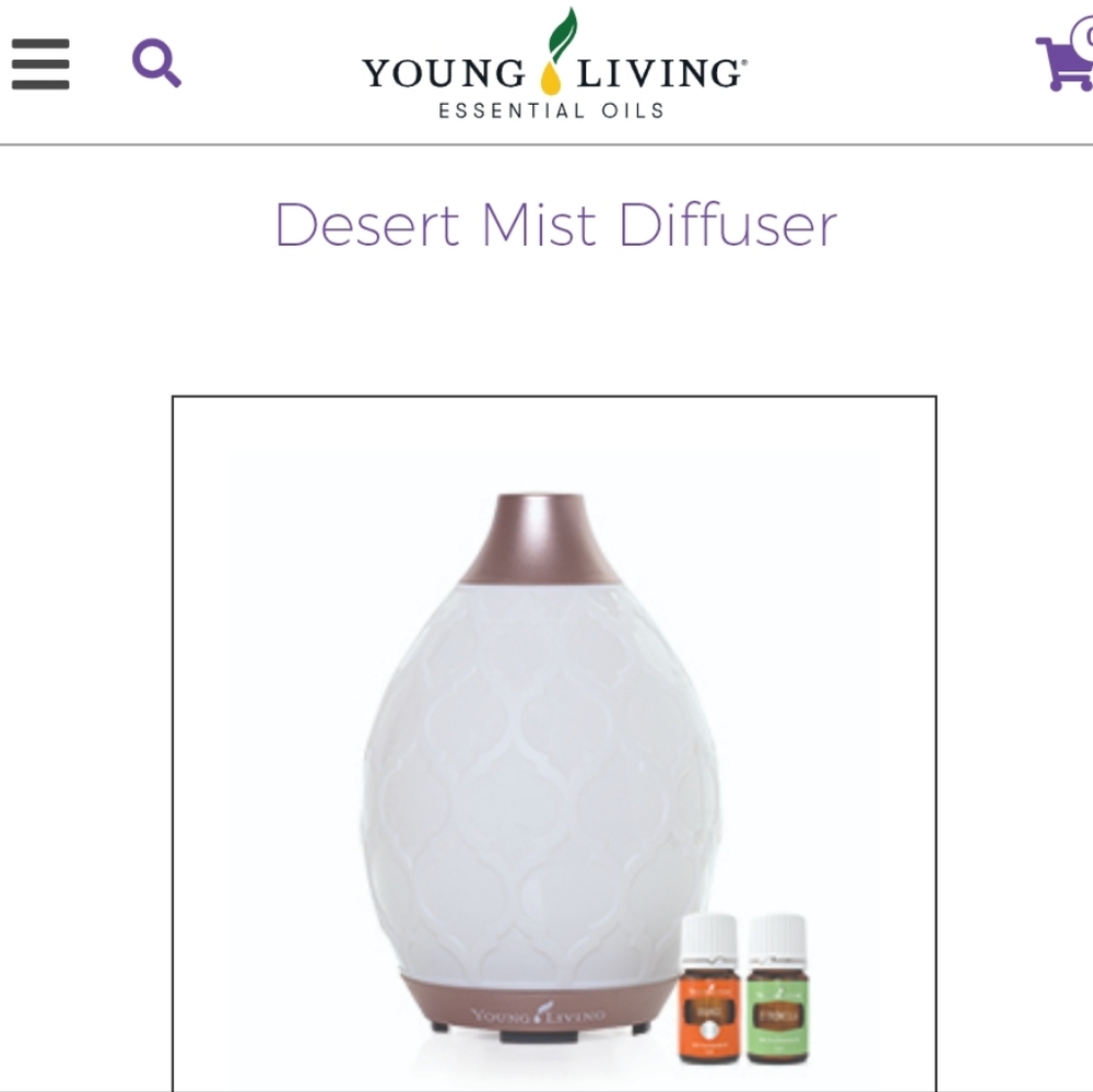 Young Living White and Rose Gold Decorative Ultrasonic Diffuser